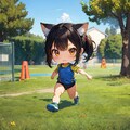 子猫の学校（運動場にて） 2枚目