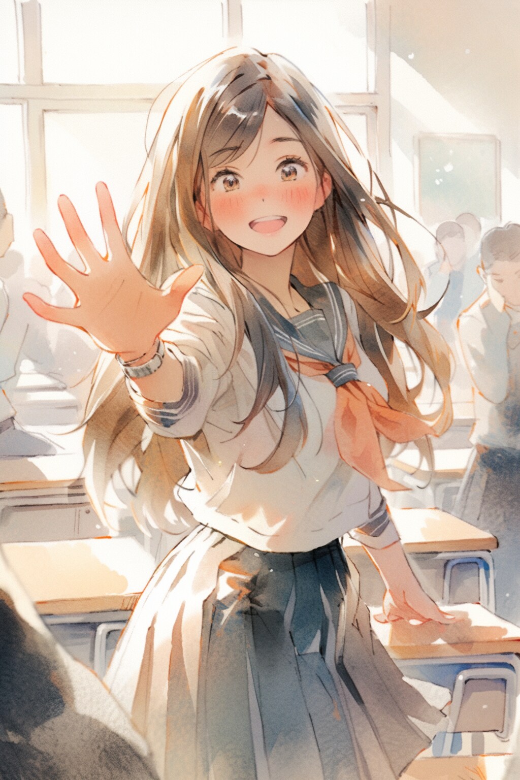 ちよっと待っててって言ってる制服姉さん