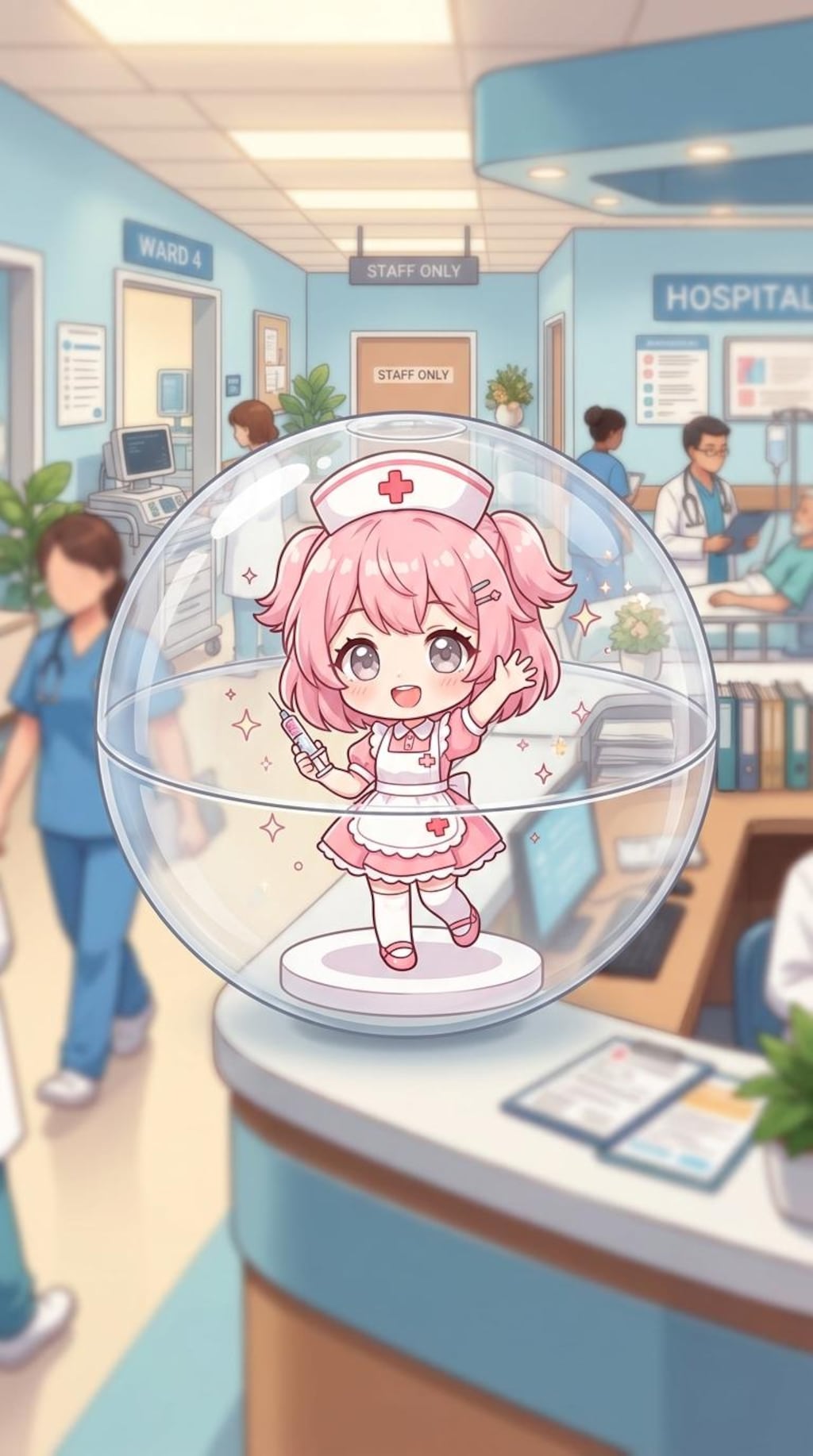 ナース服姿のSTORMちゃんをカプセルに入れたよ