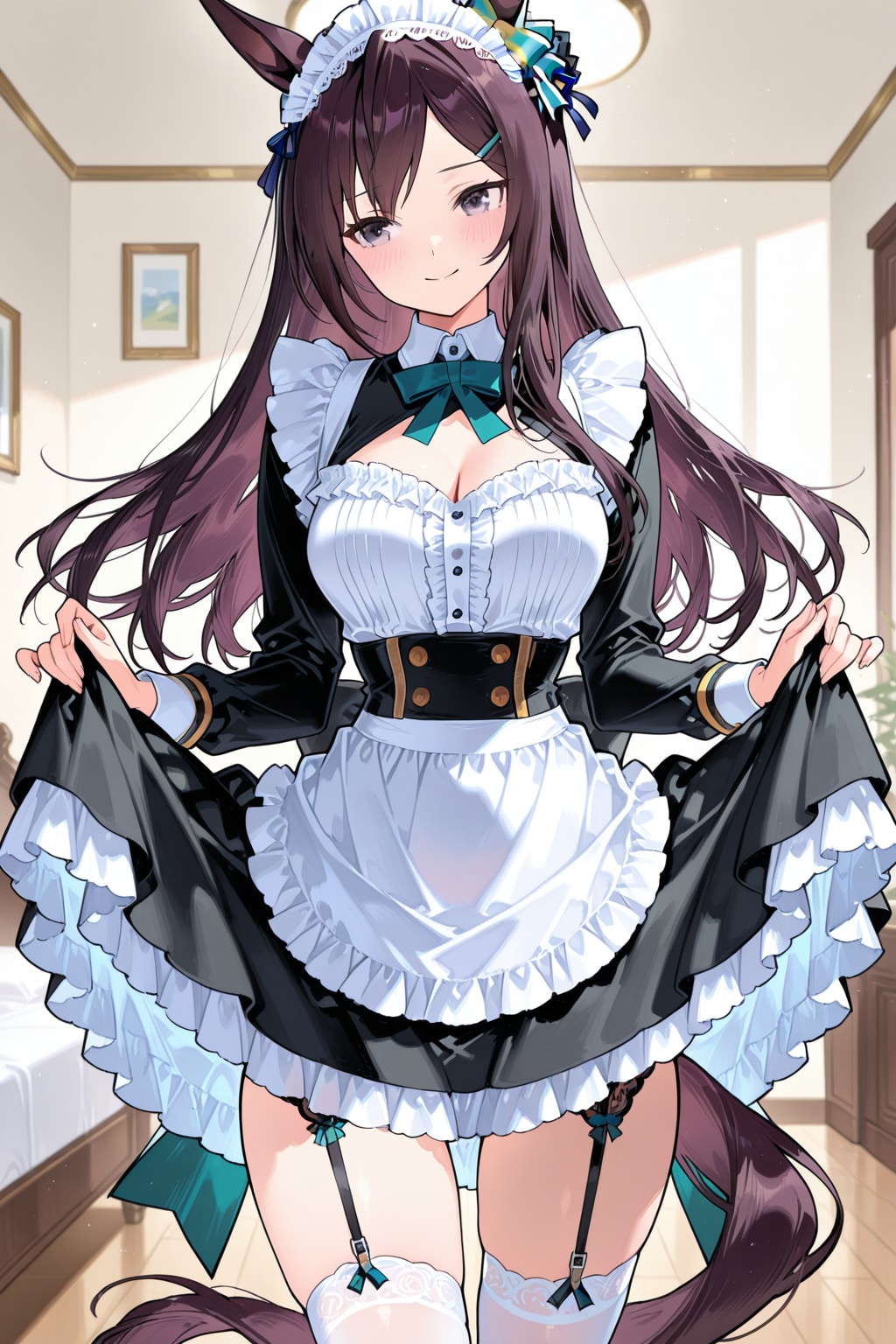 スカートをひらりと