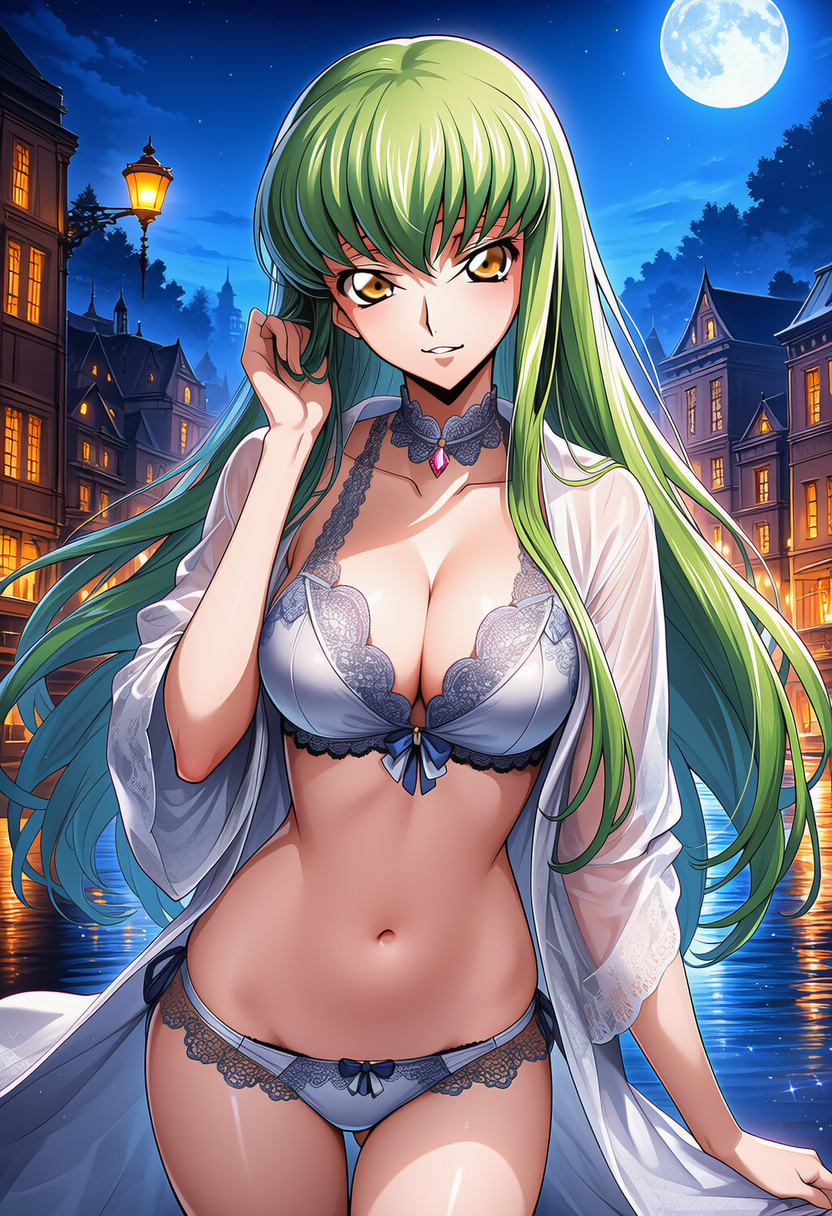 月灯りの広場に残る余韻 — Moonlit Plaza, Velvet Desire