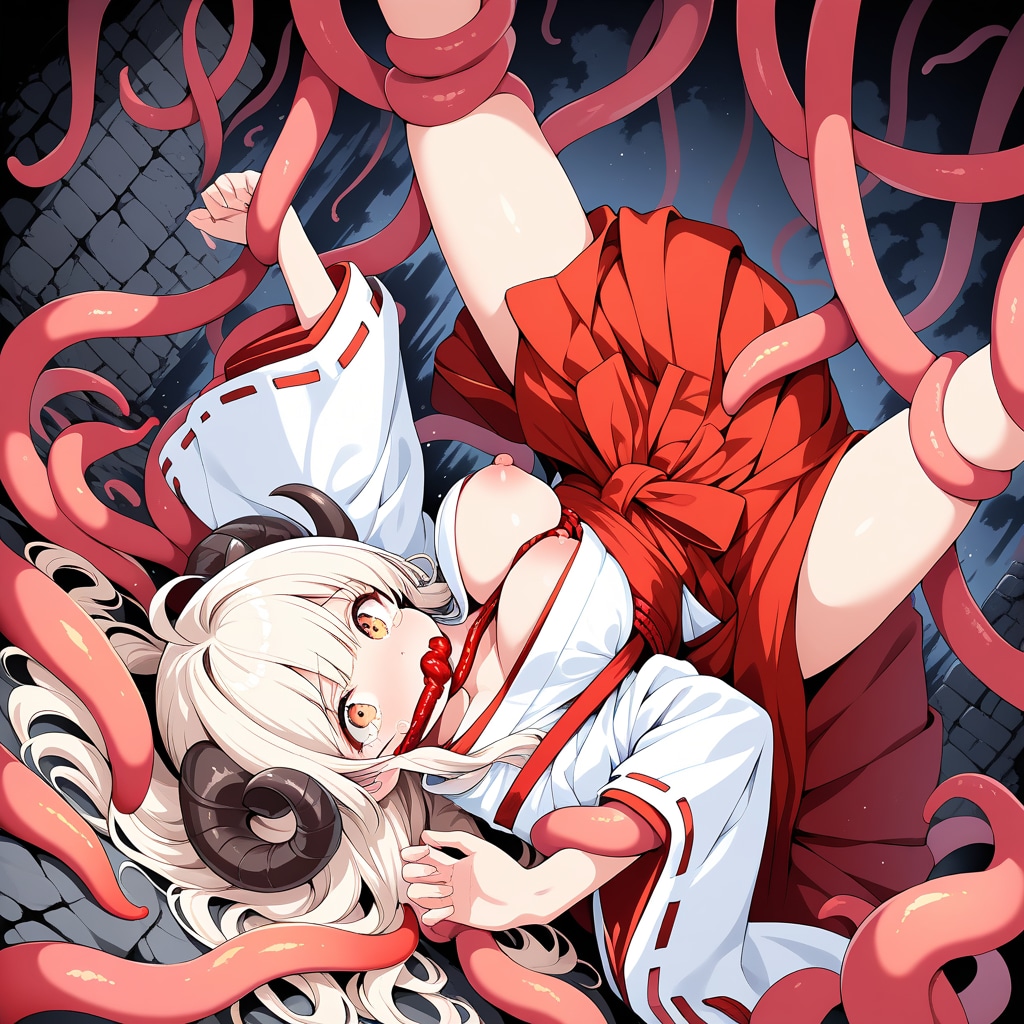 触手と羊娘