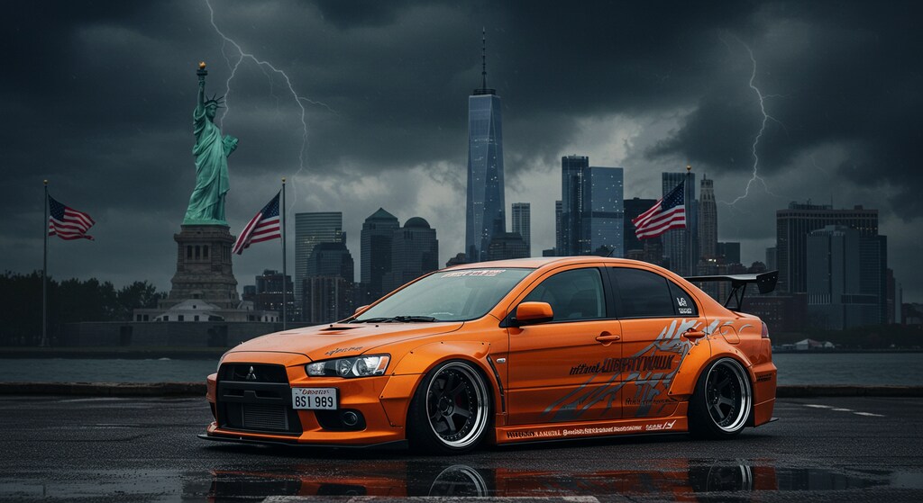 リバティーウォークランサーエボリューションのドリ車