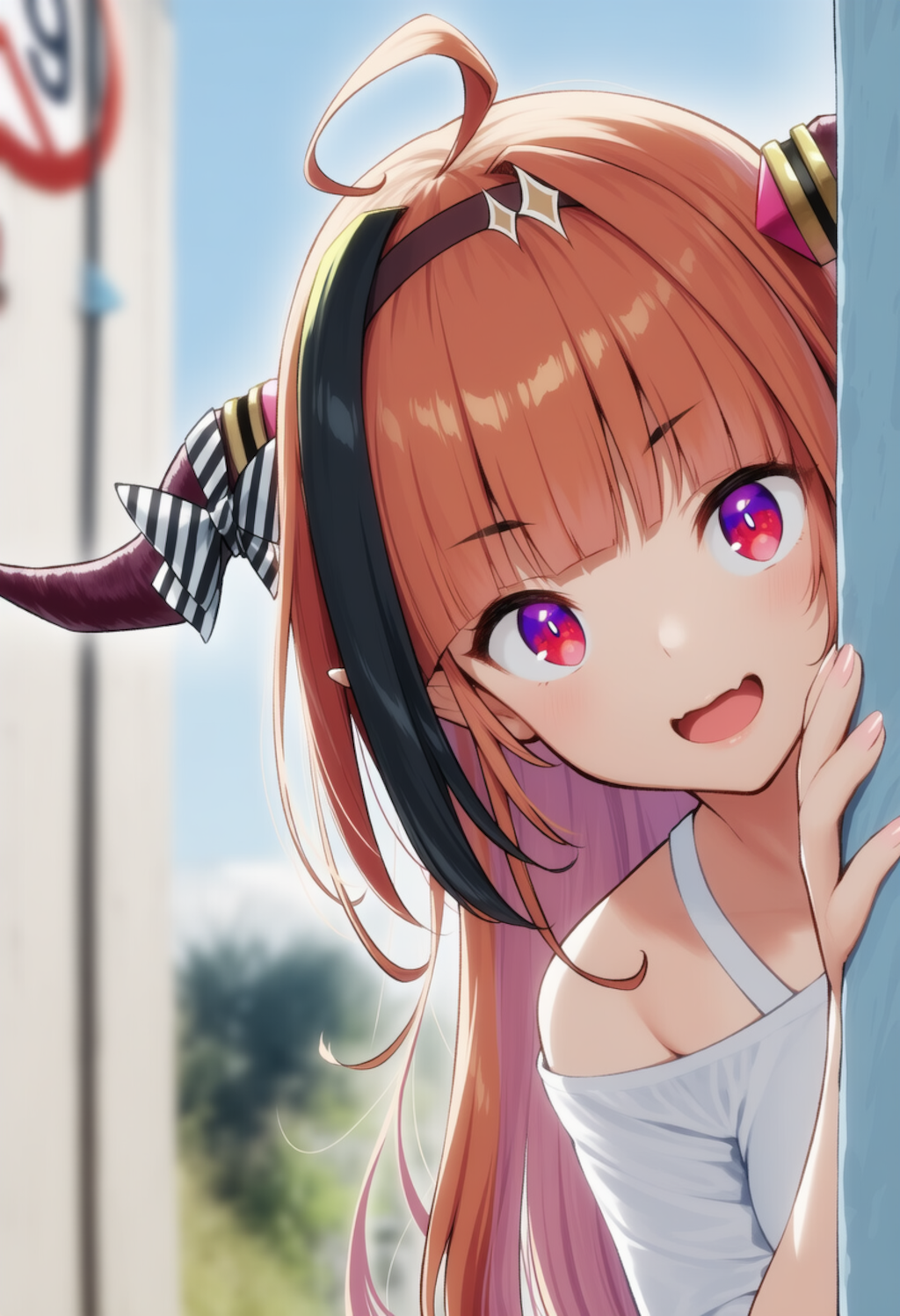 会長が物陰からジッと見つめているだけ