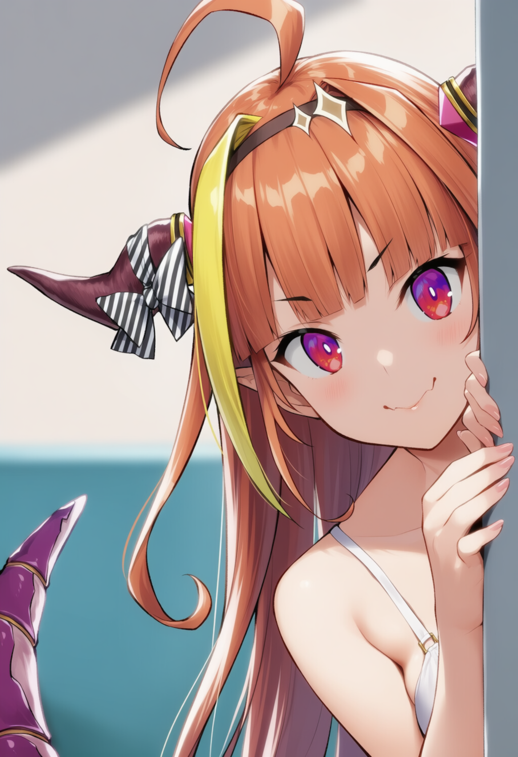 会長が物陰からジッと見つめているだけ