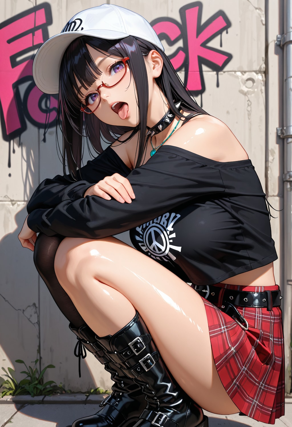 パンクファッションな二人。