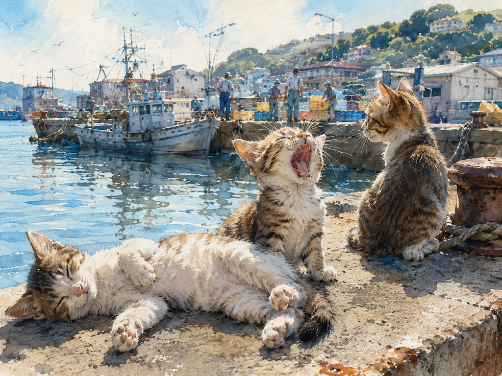 港の猫達