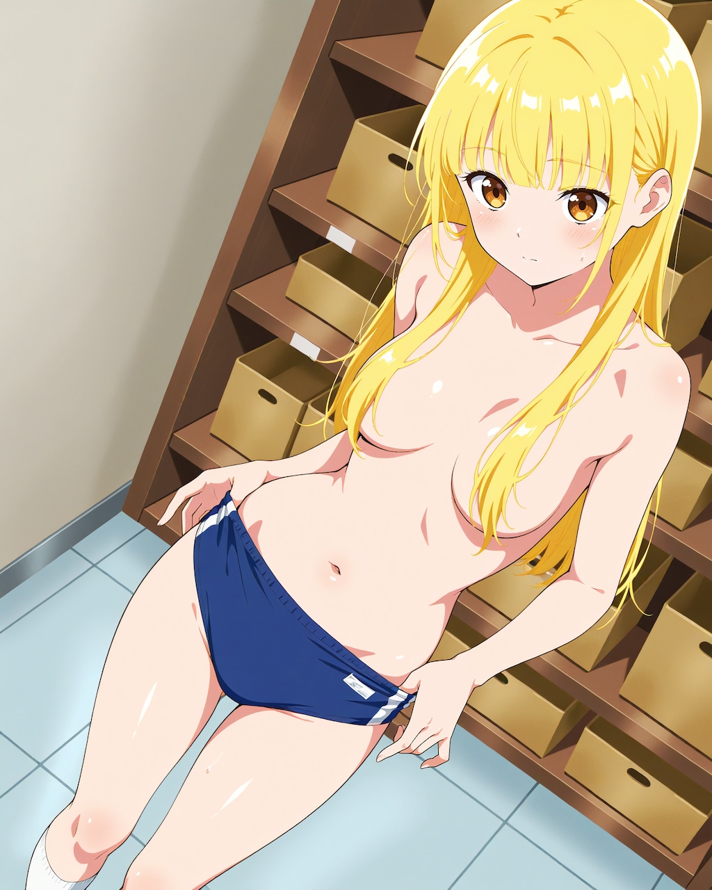 脱衣所で脱いでる所に