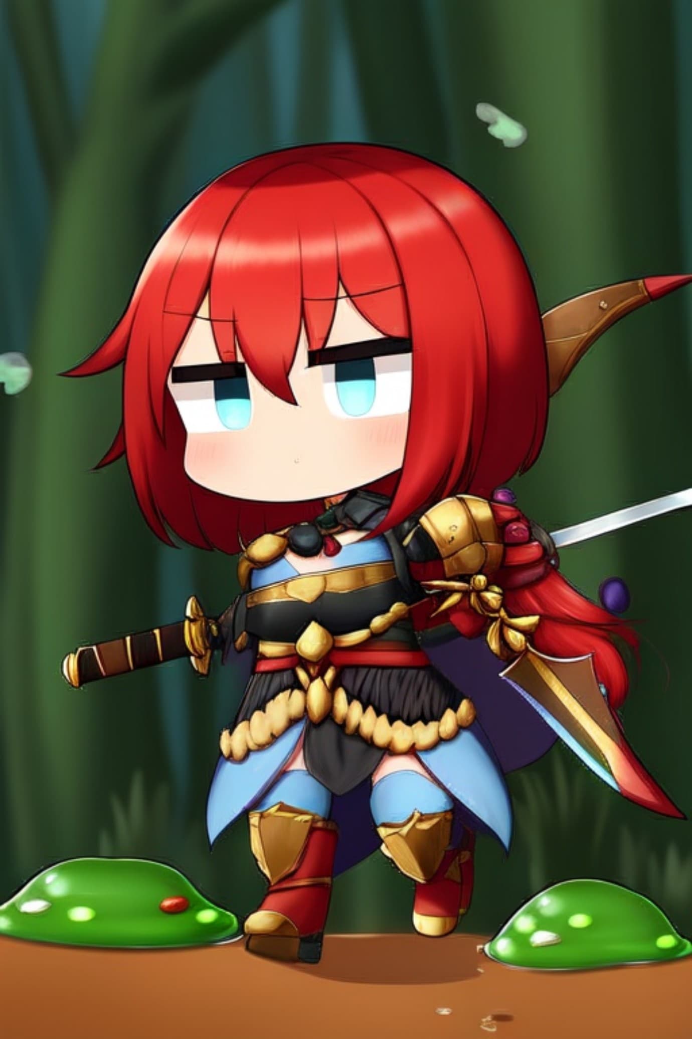 戦士の赤髪ちゃん | の人気AIイラスト・グラビア