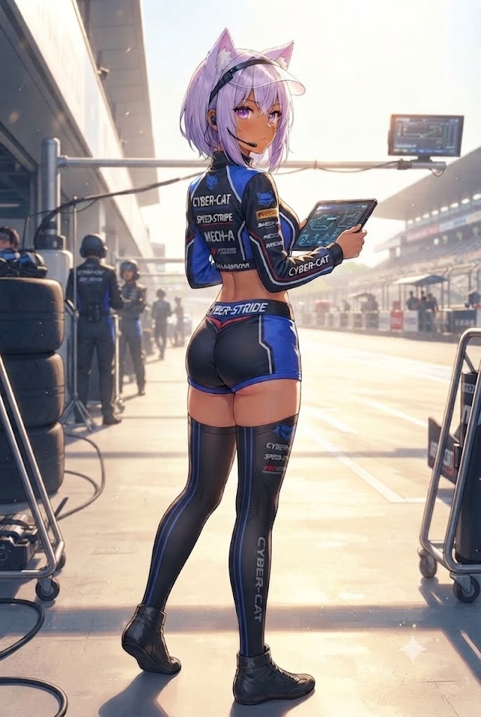 真剣な眼差しのレースアンバサダーのシス