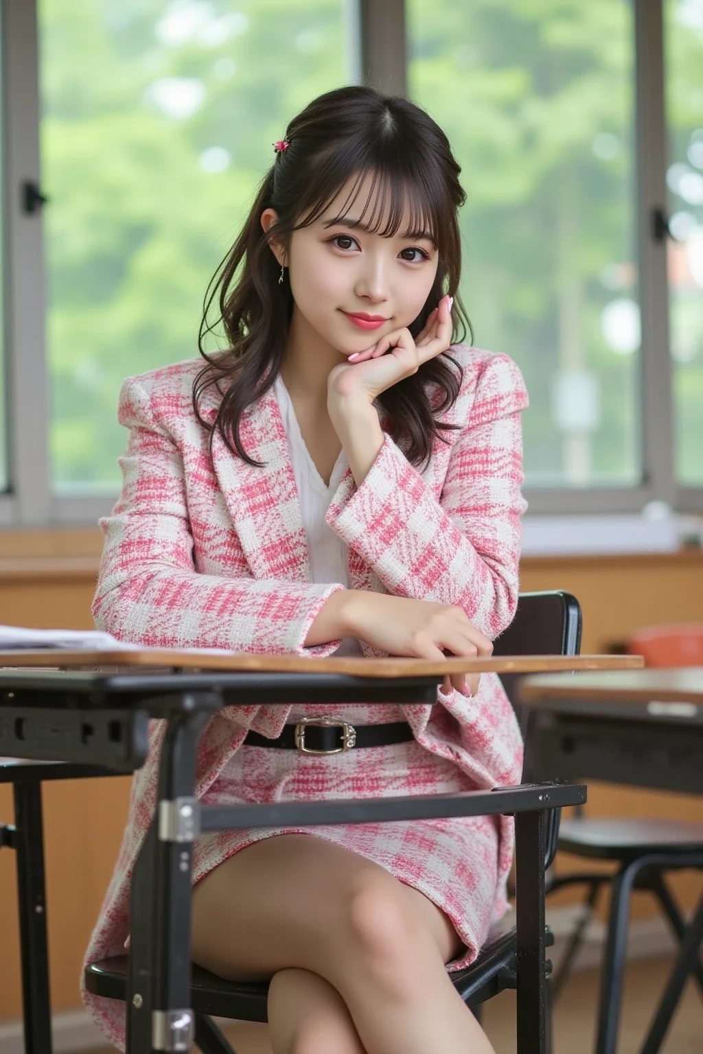 頬杖をついた美女 | の人気AIイラスト・グラビア