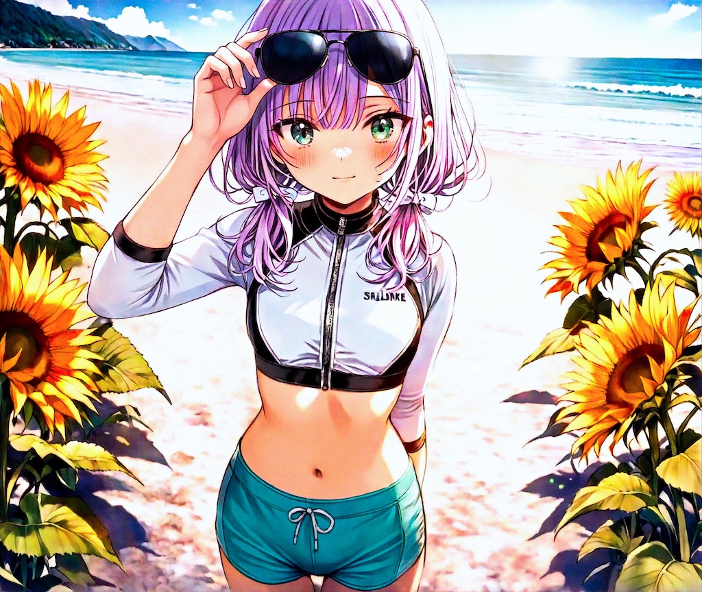 ひまわりの浜辺にて