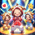 ダンシングするキリン着ぐるみちび子ちゃん 3枚目