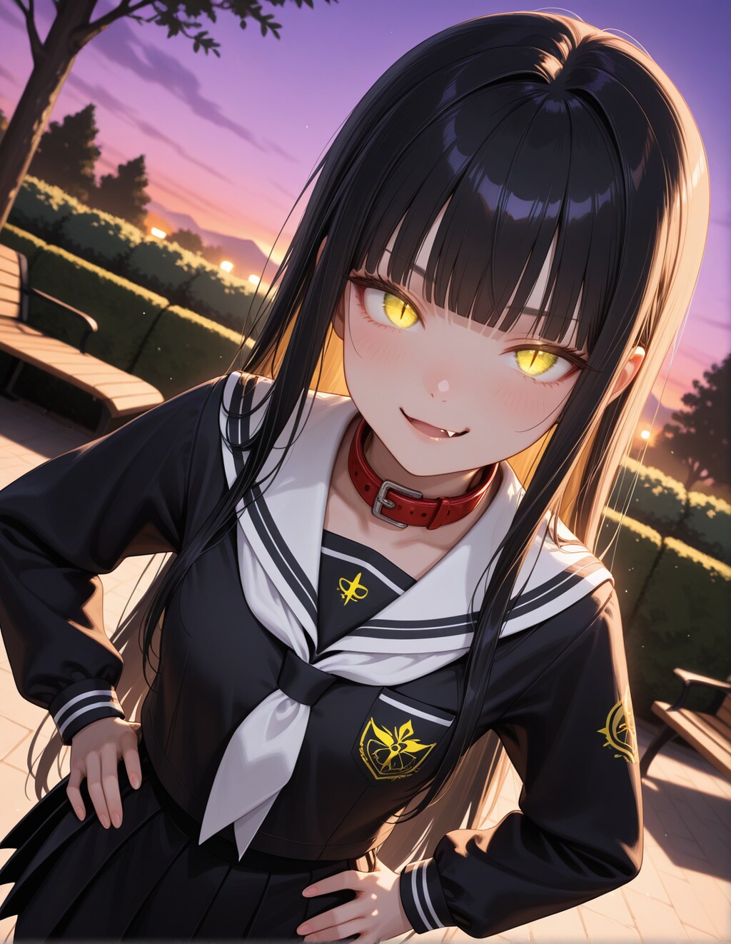 夕暮れの公園で