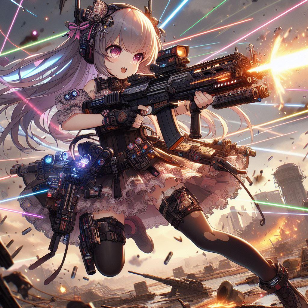 ゴシック服と機関銃✨