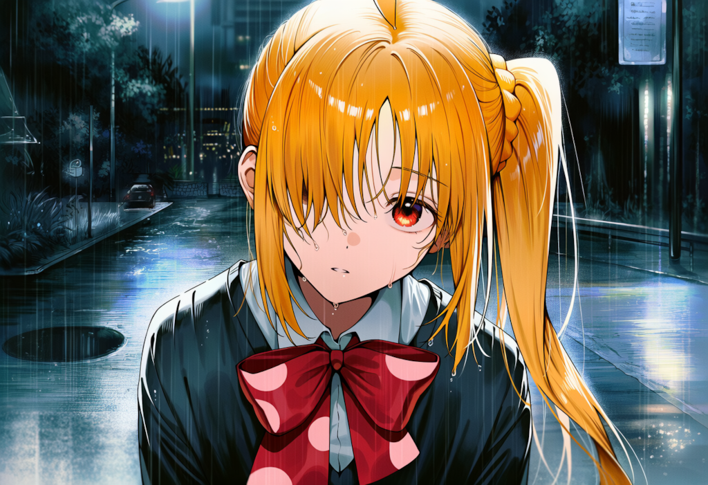 雨に濡れてる虹夏ちゃん