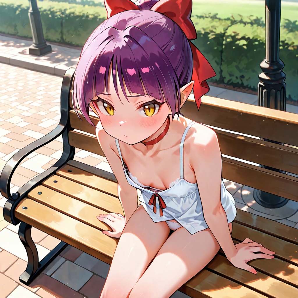 ねこ娘　覚悟を決めて野外露出
