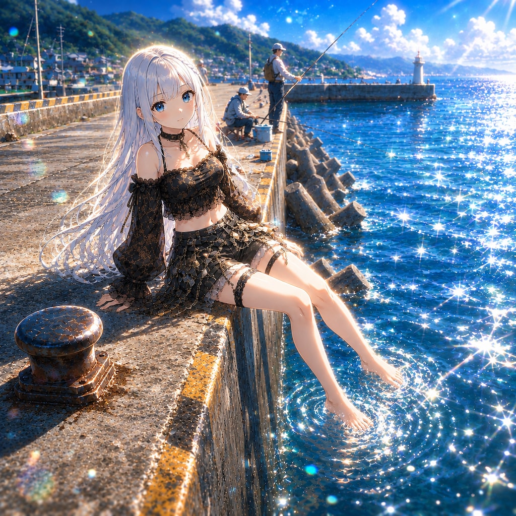 きらめく海と、黒き少女