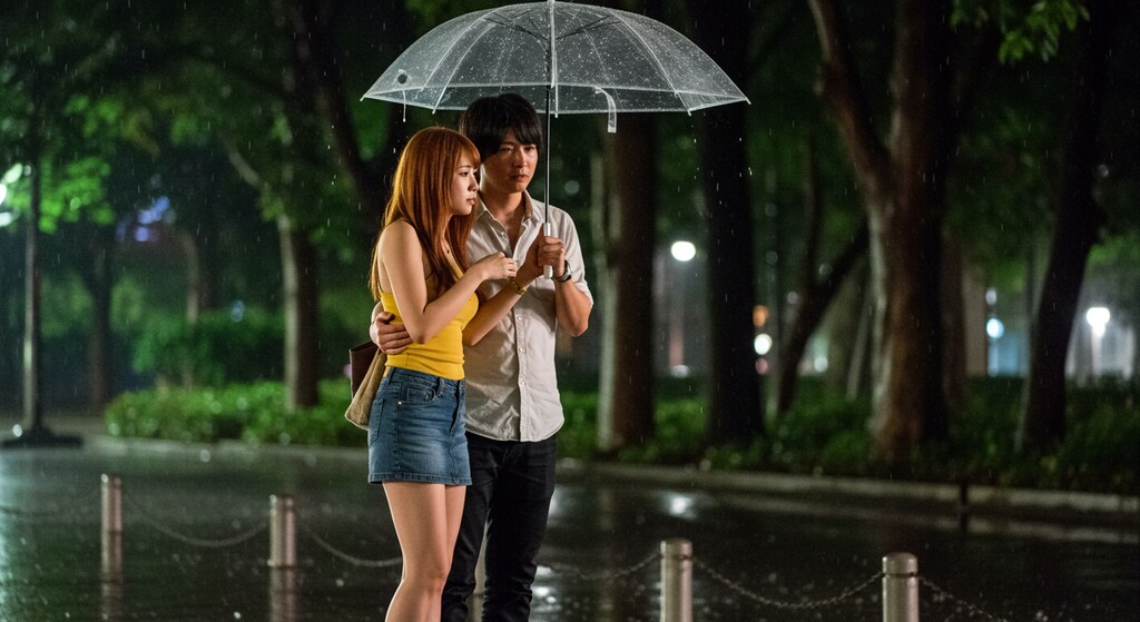 雨のデート