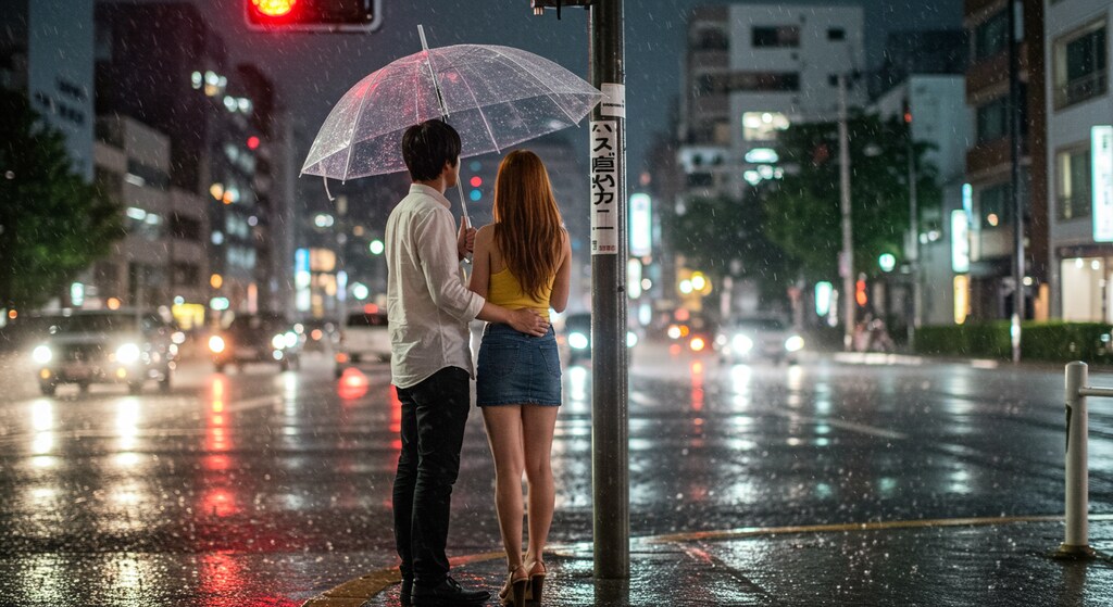 雨のデート