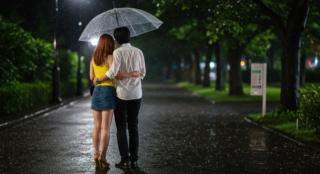 雨のデート