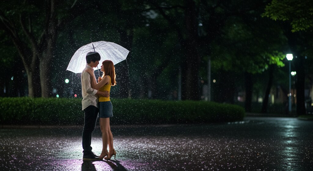 雨のデート