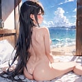 黒髪少女のヌード（日本の夏） 4枚目