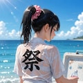 浜辺のふんどし女子 2枚目