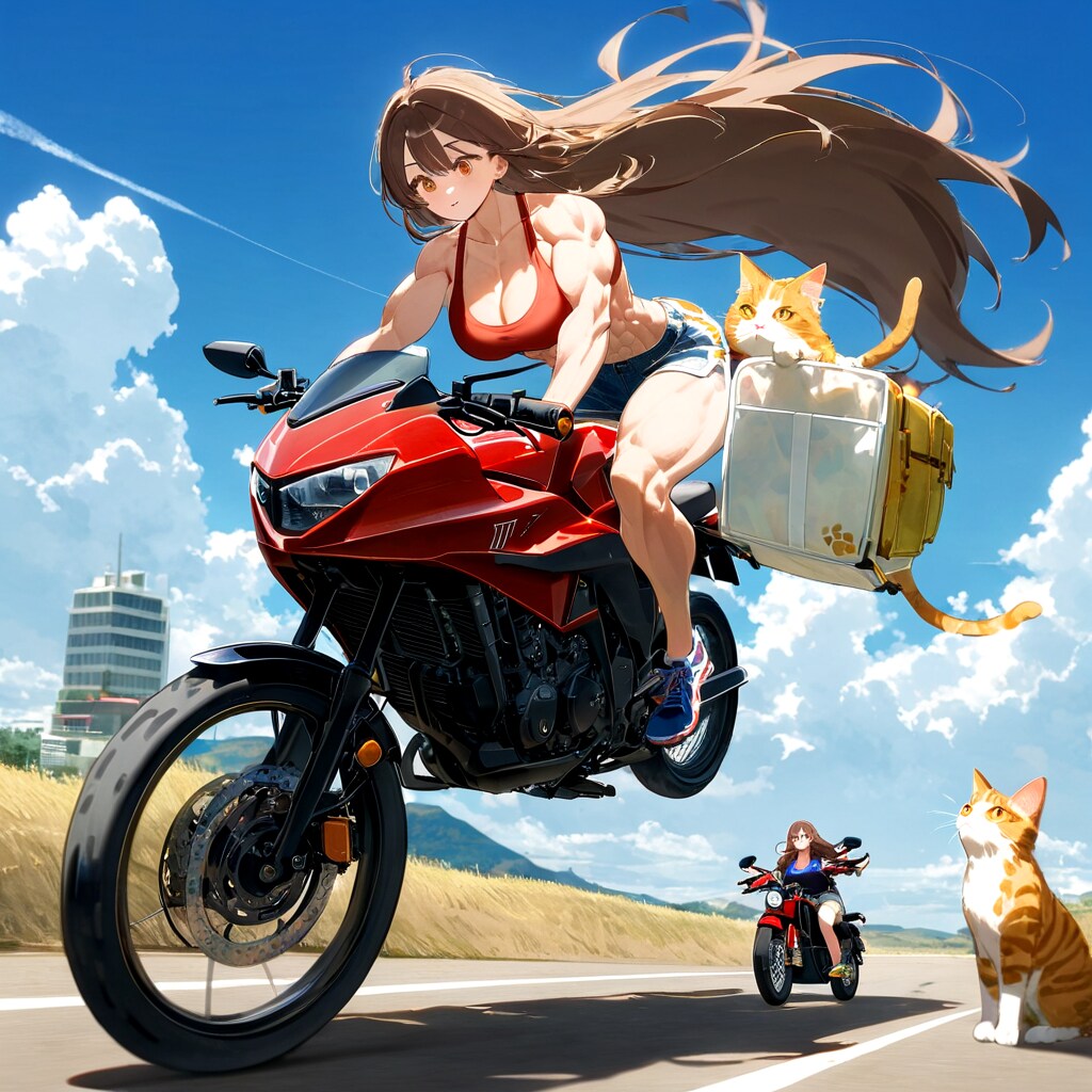猫とバイクに乗る