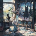 猫と少女 4枚目