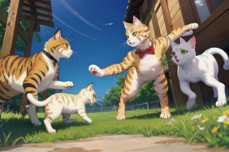 ねこたたかう