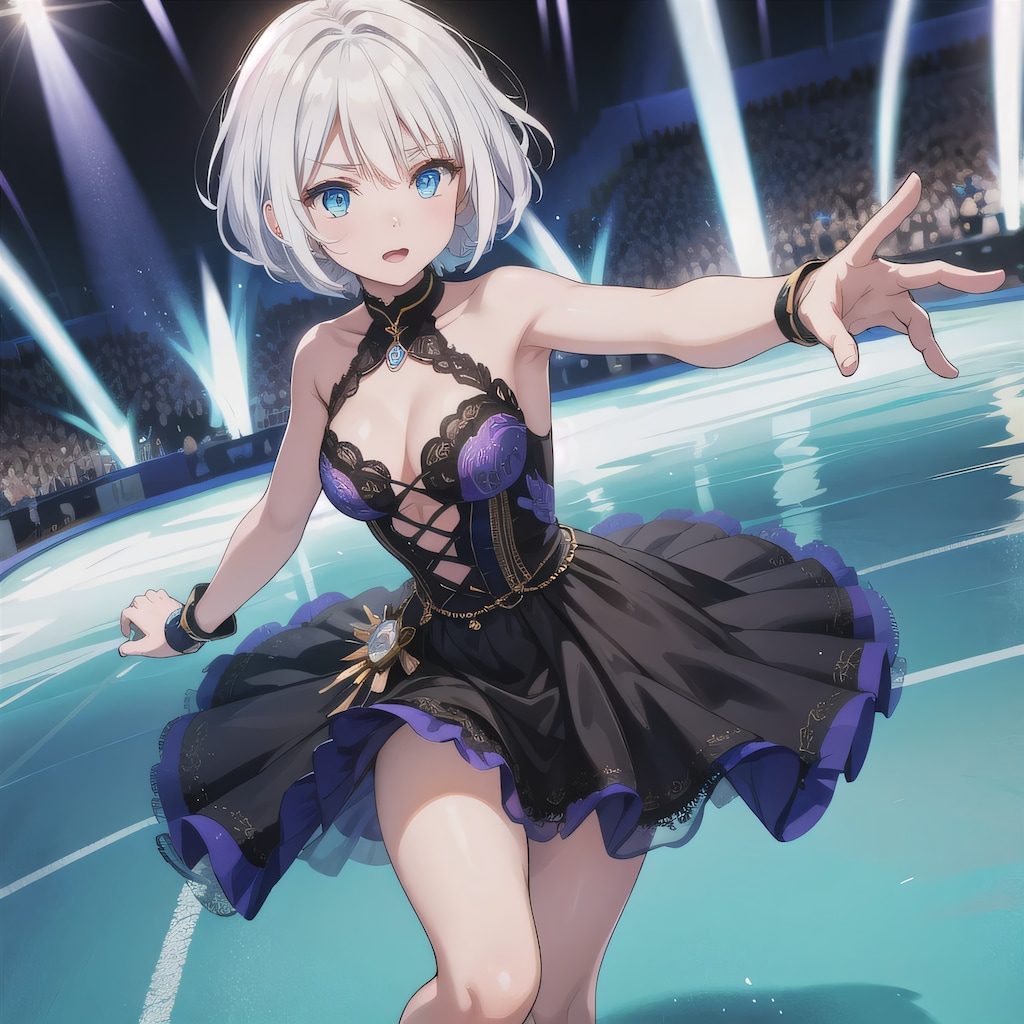 白髪ボブでフィギュアの少女４