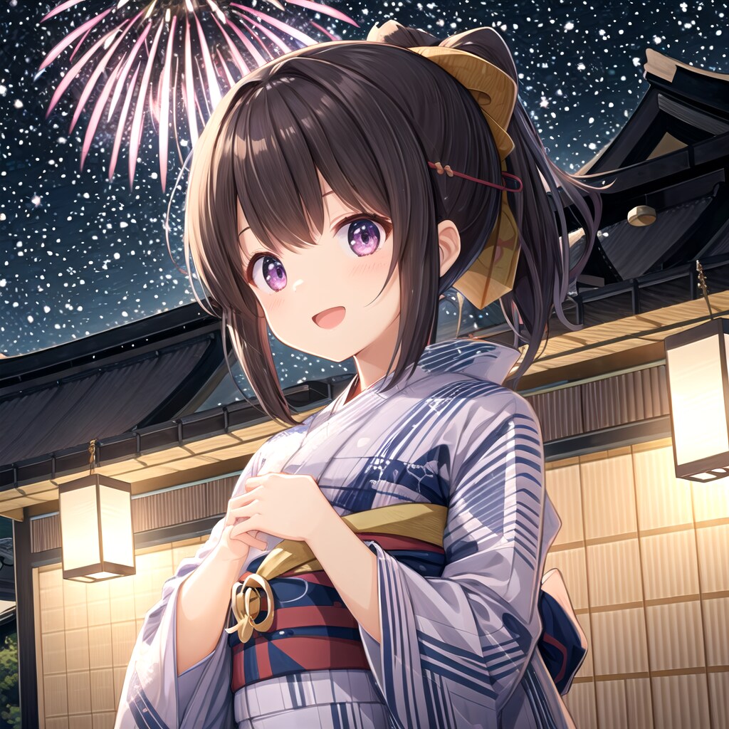 あっ、花火が始まりましたよぉ～。 | の人気AIイラスト・グラビア