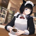 猫耳さん、コーヒーを飲む 3枚目