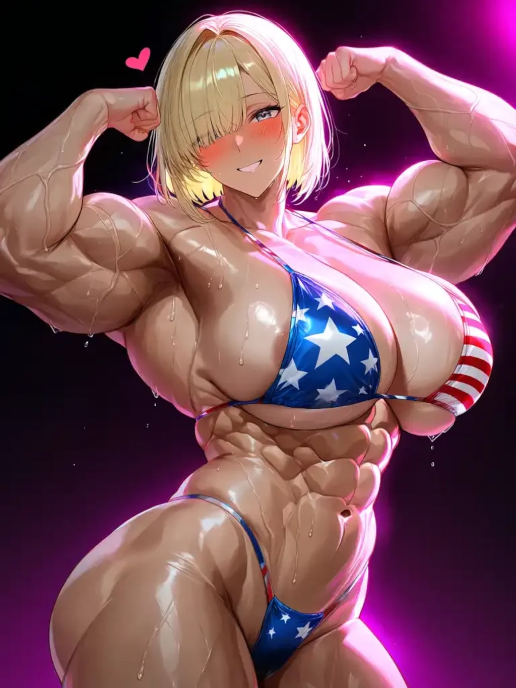星条旗ビキニ筋肉娘