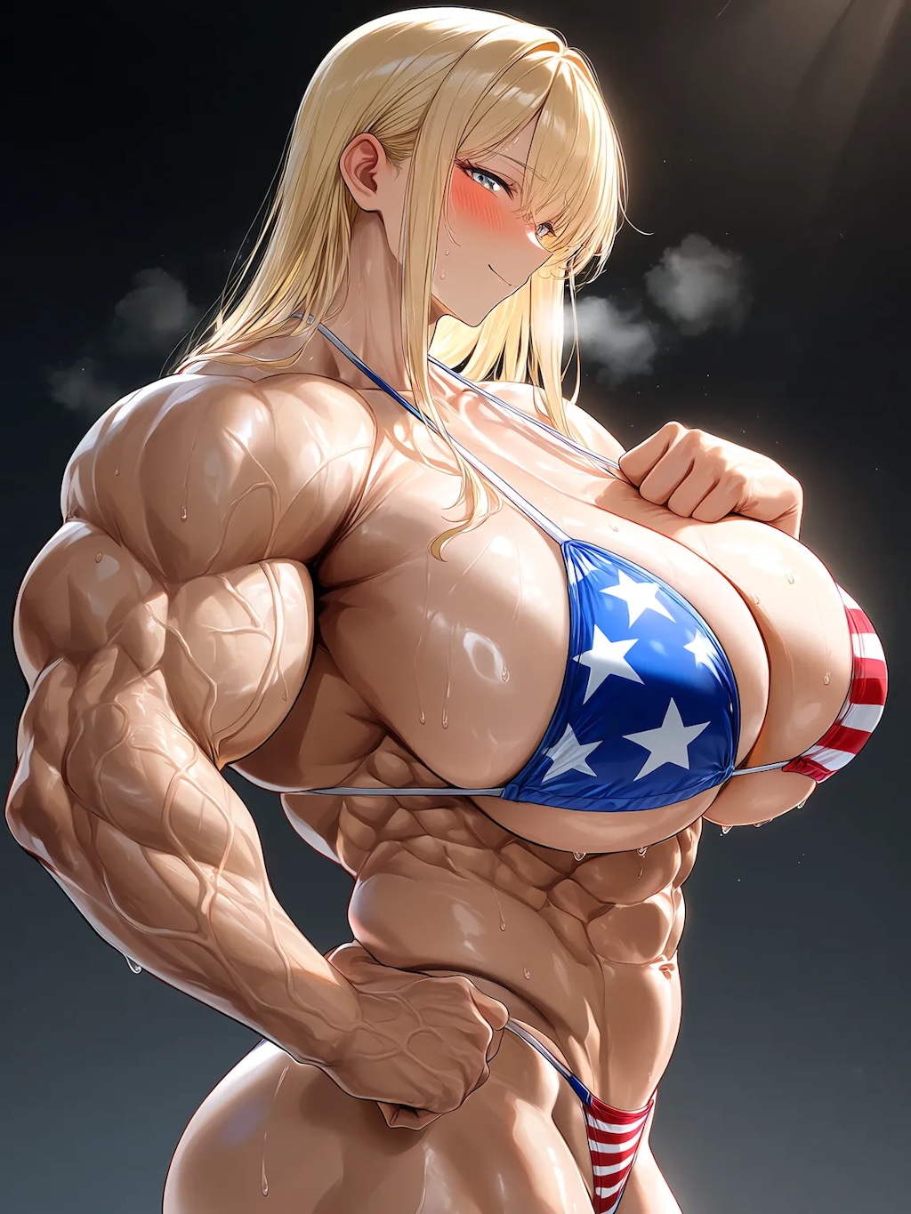 星条旗ビキニ筋肉娘