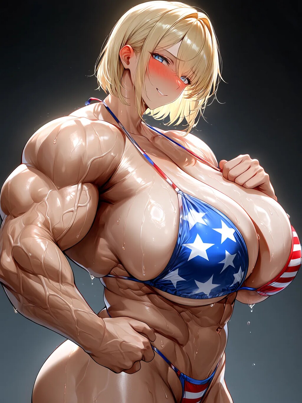 星条旗ビキニ筋肉娘