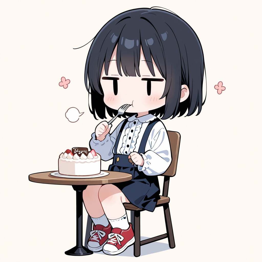 ホールケーキを食べる