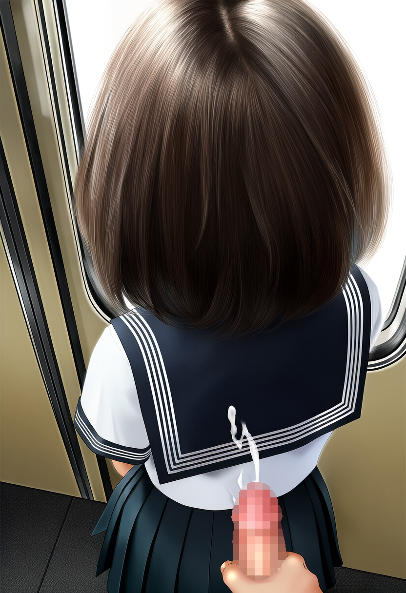 電車で通学中の少女に痴漢【JK制服ぶっかけ】①