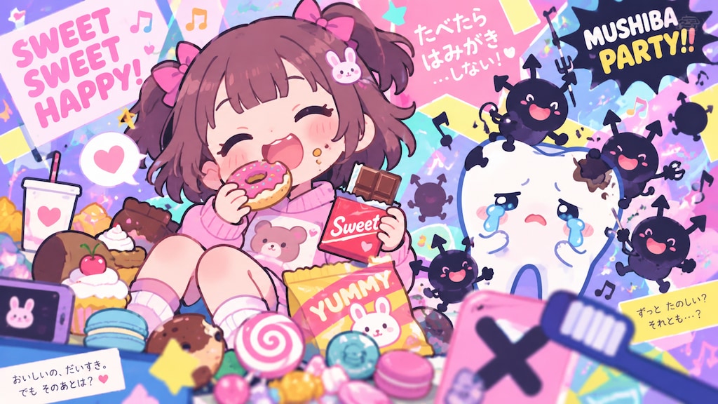 はみがきしない女の子としくしくな歯