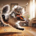 バイオリンを弾く猫 6枚目
