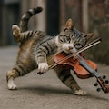 バイオリンを弾く猫 8枚目