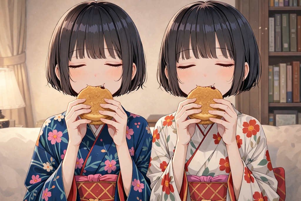 双子と回転焼き