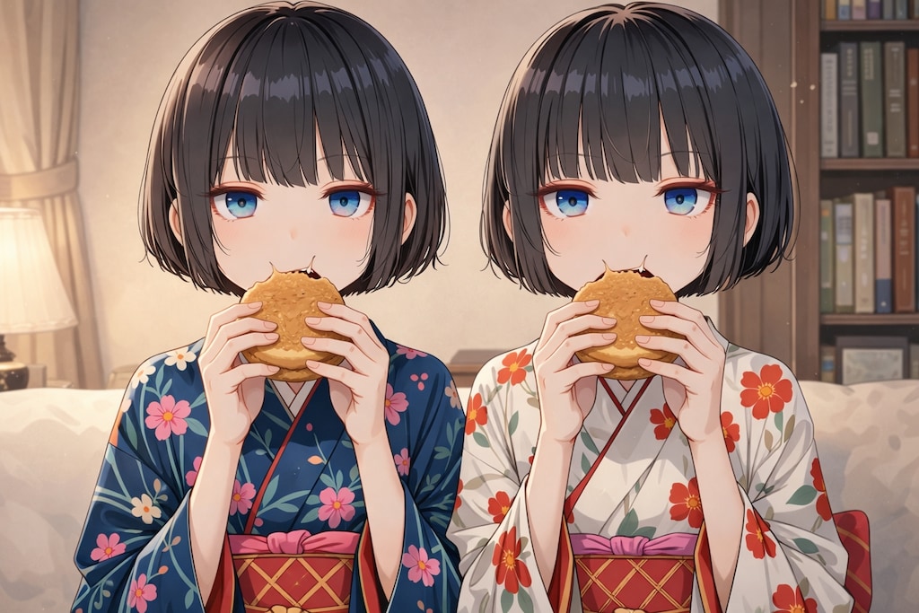 双子と回転焼き