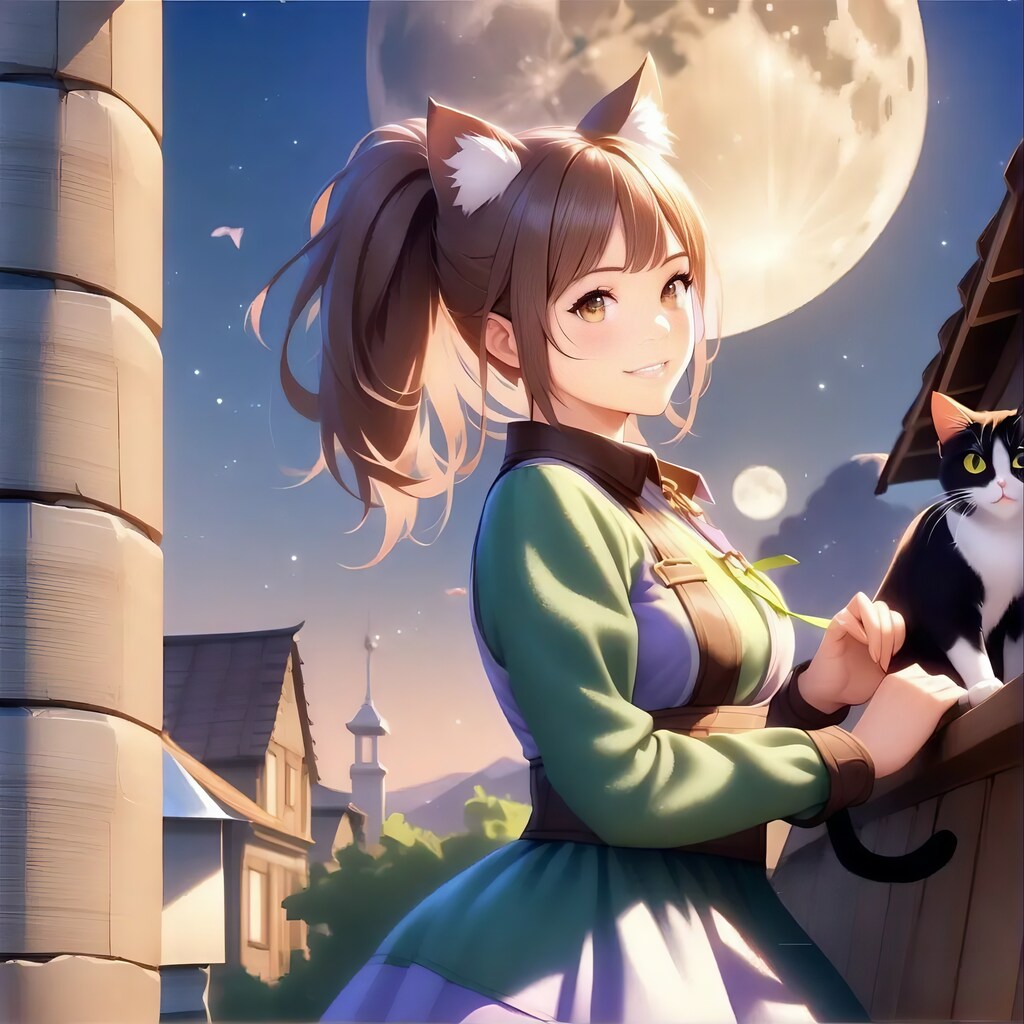 全年齢に投稿の「月夜の猫耳娘」が脱ぎます