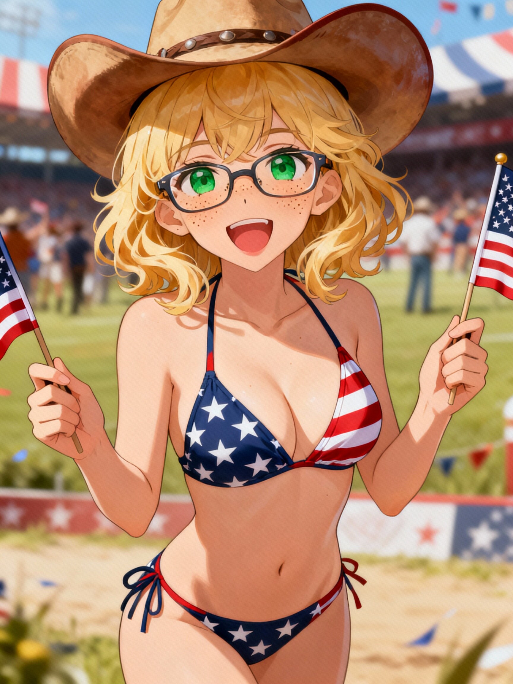 旗をフリフリ