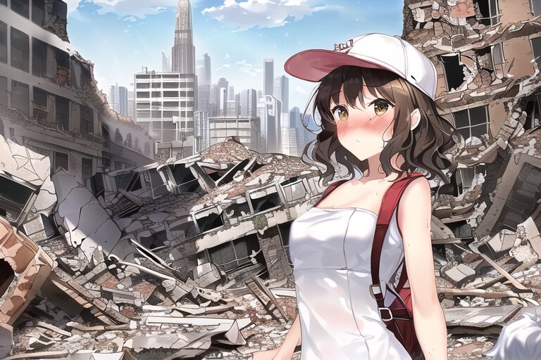 服を盗まれたので仕方なくタオル一丁でうろうろするふわ子