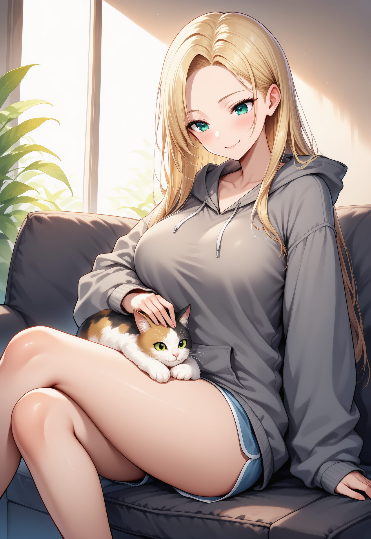 三毛猫ナデナデ
