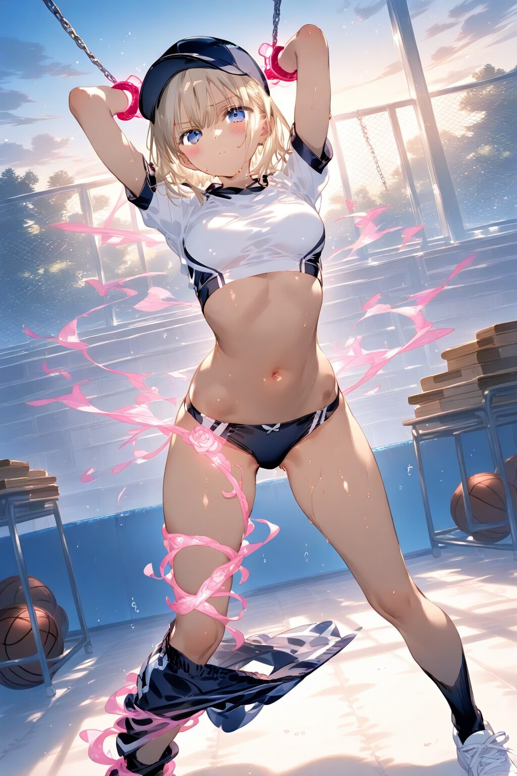 魔法の力で脱がされる運動女子