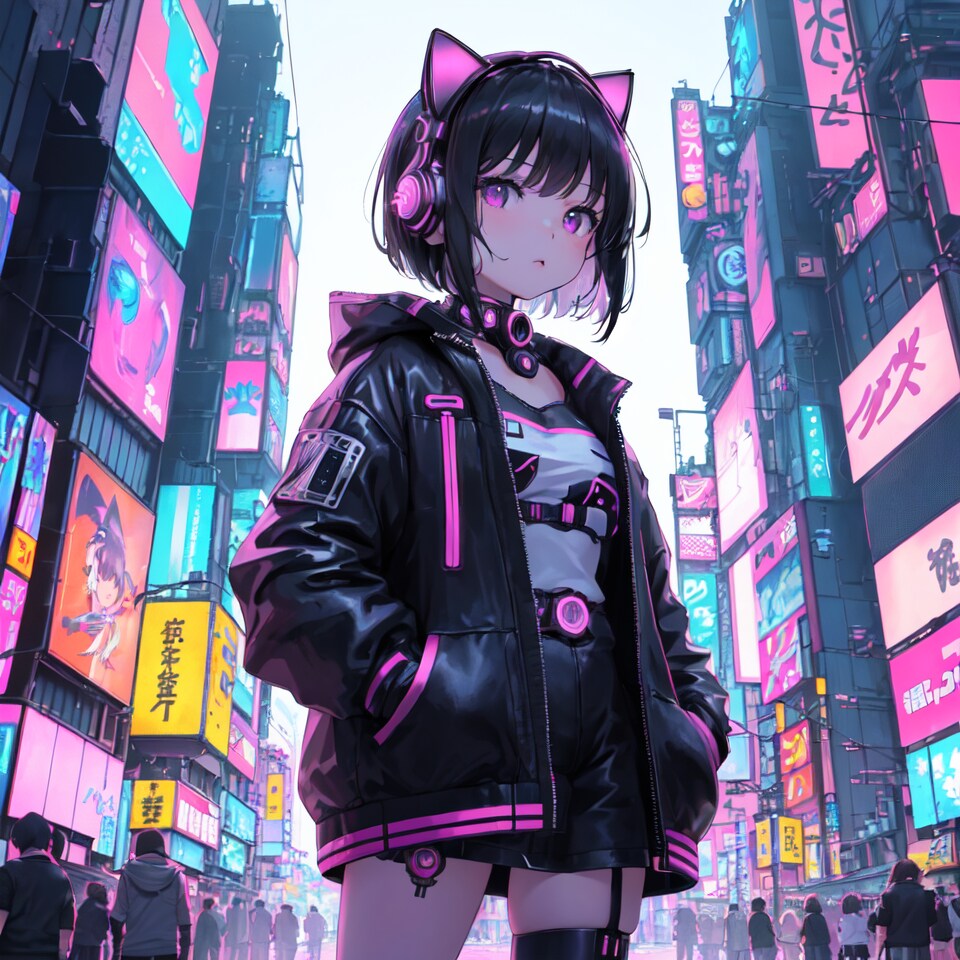 サイバーパンクネコミミ少女